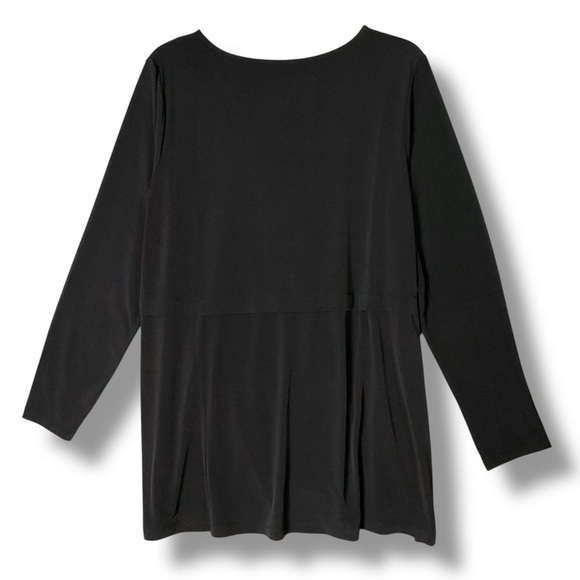 Susan Graver Modern Essentials Top Sz L V-Neck Liquid Knit Tunic Black Capsule M - Picture 6 of 11